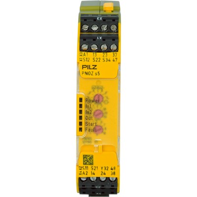 皮尔兹Pilz安全继电器 PNOZ s5 C 24VDC 2 n/o 2 n/o t coated 产品物料号: 751185