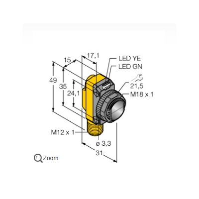 TURCK 图尔克传感器 定区域背景抑制型直反式传感器XSOR50-BT18-VN6X2-H1141