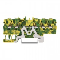 万可Wago5线保护接地端子2001-1507; 1.5 mm²; 适于Ex e II应用; 侧面/中心标记; 适于35 x 15 和 35 x 7.5导轨; Push-in CAGE CLAMP®;