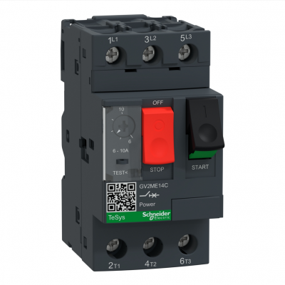 施耐德 Schneider电动机断路器型号：GV2-ME22C 20-25A 货号：GV2ME22C描述：TeSys Deca电动机热磁断路器GV2ME , 按钮(控制), 热脱口范围: 20-25A